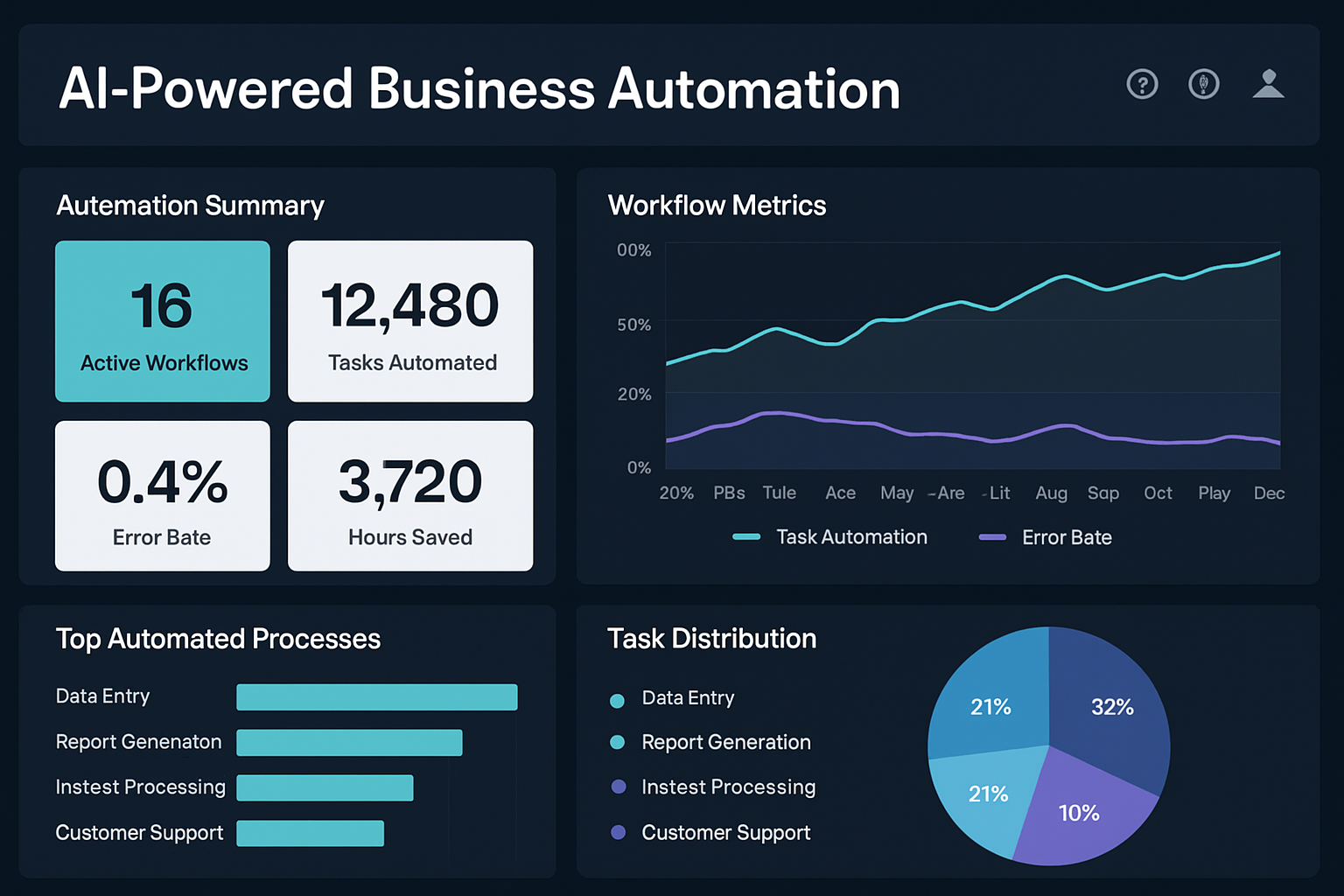 AI-powered business automation dashboard