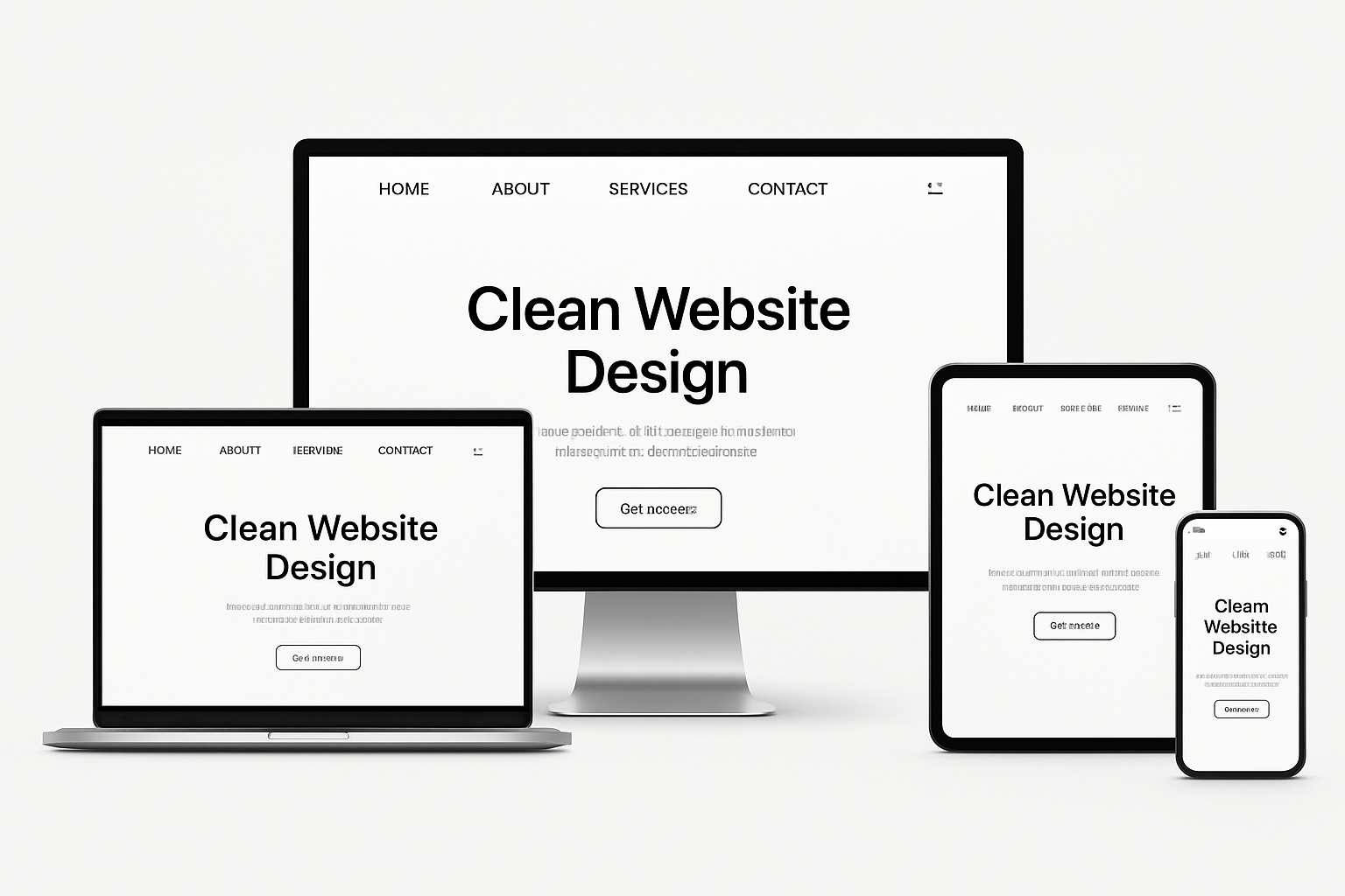 Clean website design on multiple devices